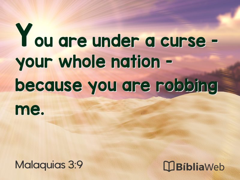 Malaquias 3:9 em imagem para compartilhar