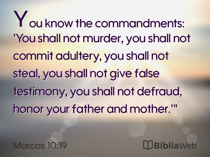 Marcos 10:19 em imagem para compartilhar