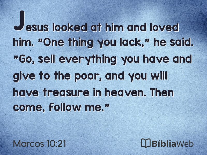 Marcos 10:21 em imagem para compartilhar