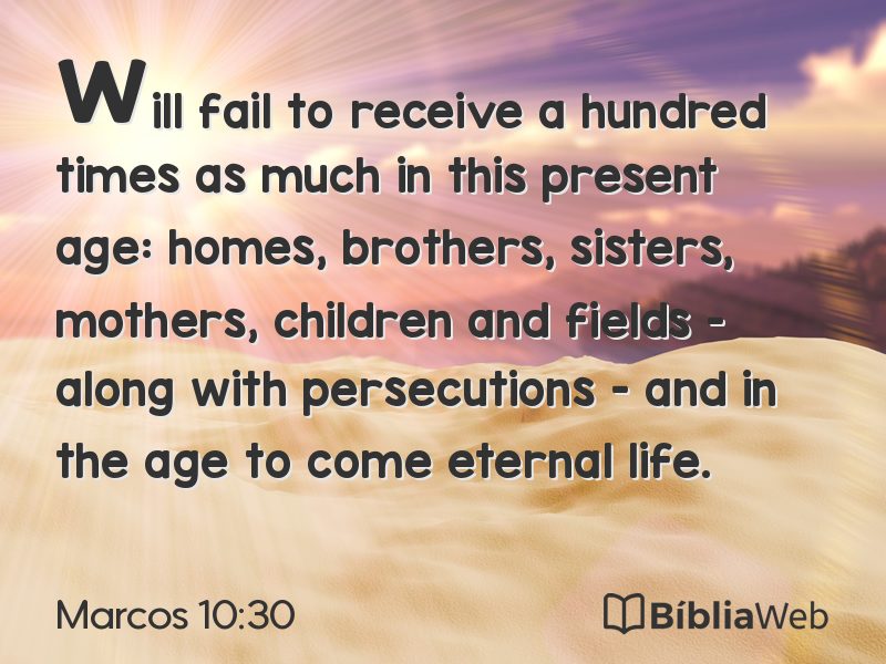 Marcos 10:30 em imagem para compartilhar