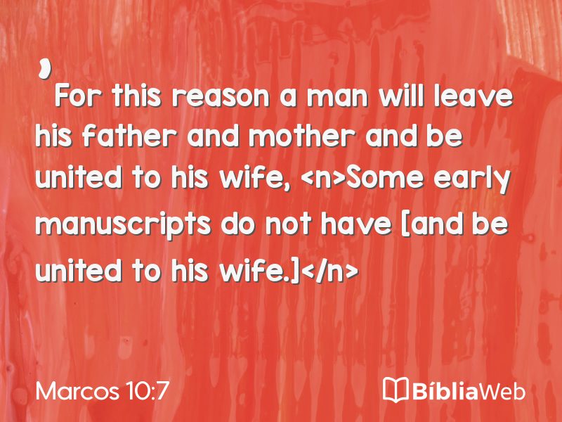 Marcos 10:7 em imagem para compartilhar
