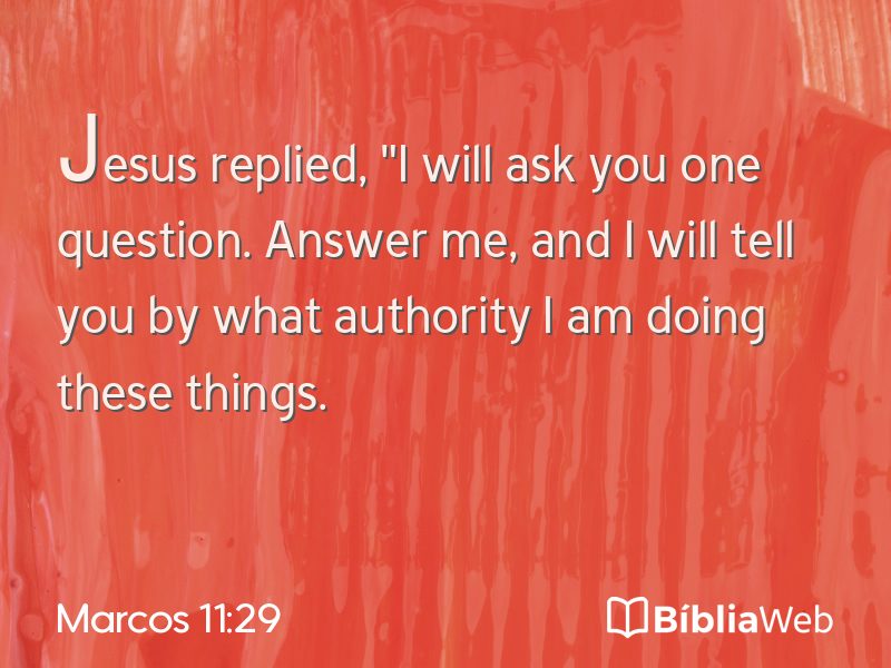 Marcos 11:29 em imagem para compartilhar