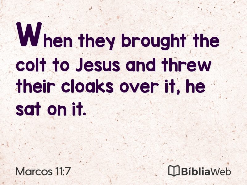 Marcos 11:7 em imagem para compartilhar