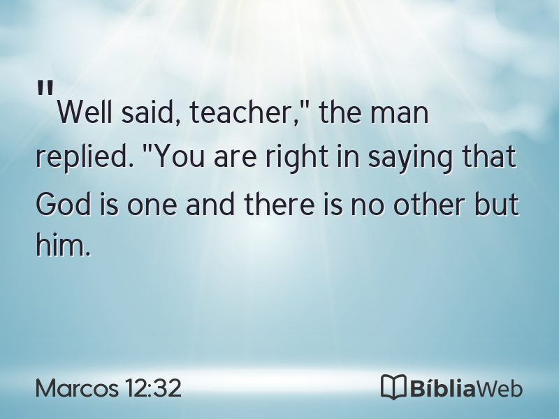 Marcos 12:32 em imagem para compartilhar