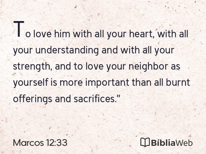 Marcos 12:33 em imagem para compartilhar