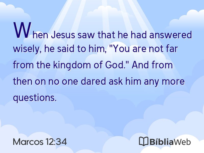 Marcos 12:34 em imagem para compartilhar