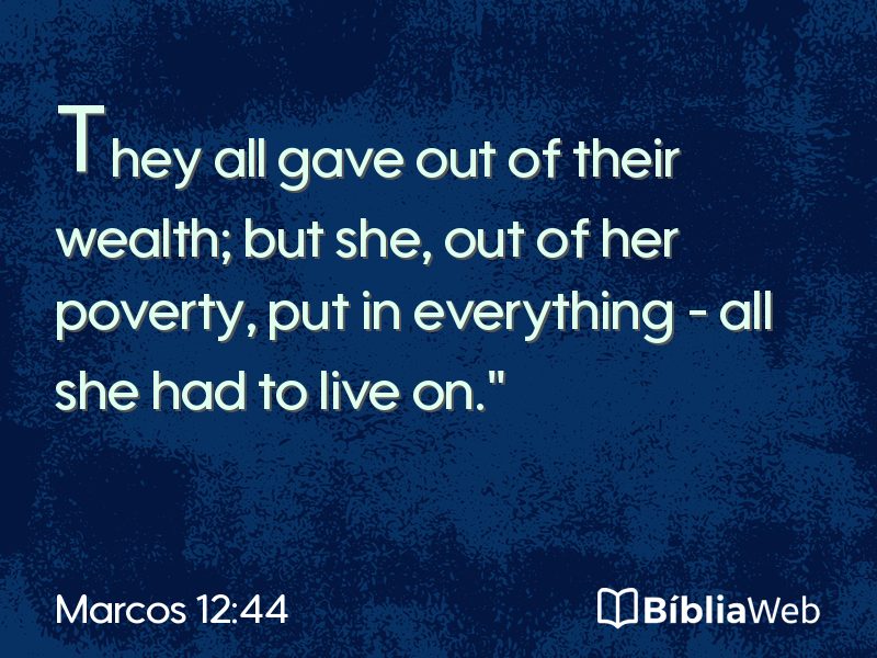 Marcos 12:44 em imagem para compartilhar