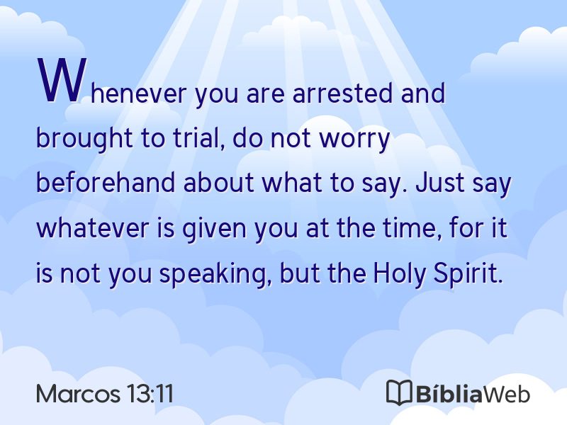 Marcos 13:11 em imagem para compartilhar