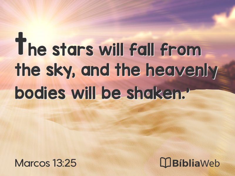 Marcos 13:25 em imagem para compartilhar
