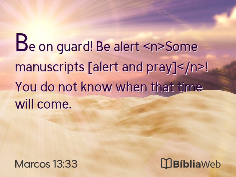 Marcos 13:33 em imagem para compartilhar