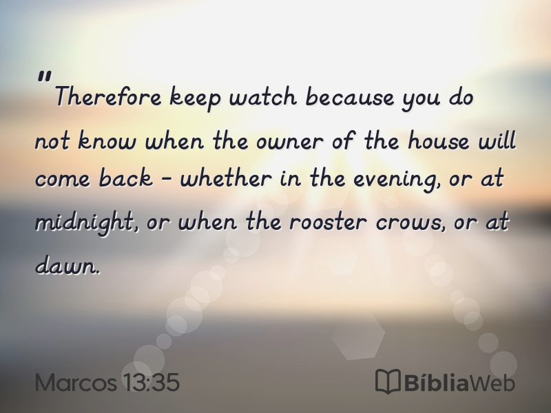 Marcos 13:35 em imagem para compartilhar