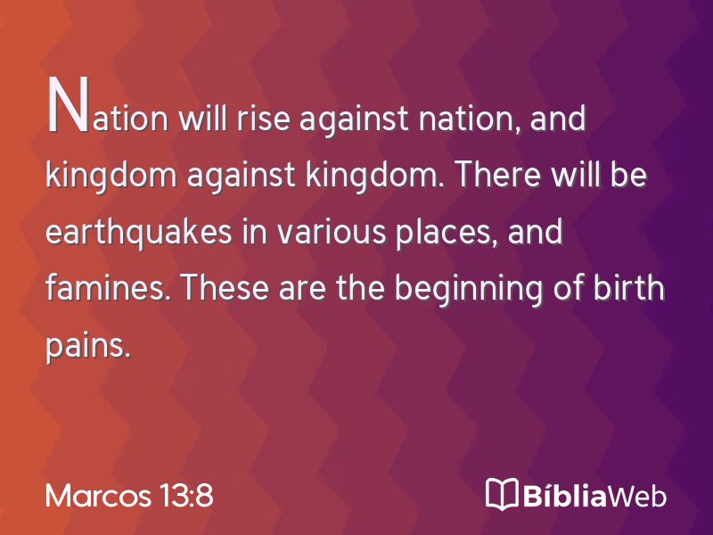 Marcos 13:8 em imagem para compartilhar