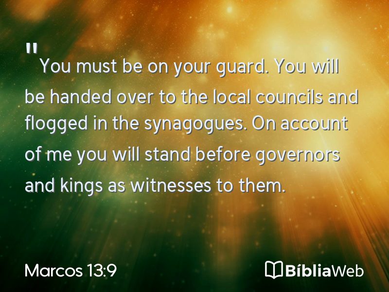 Marcos 13:9 em imagem para compartilhar