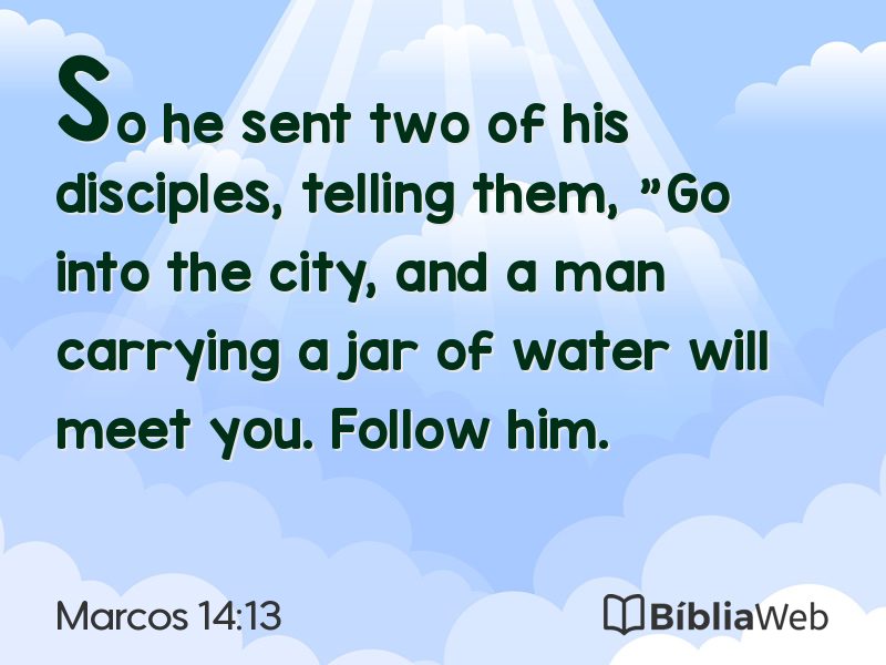 Marcos 14:13 em imagem para compartilhar