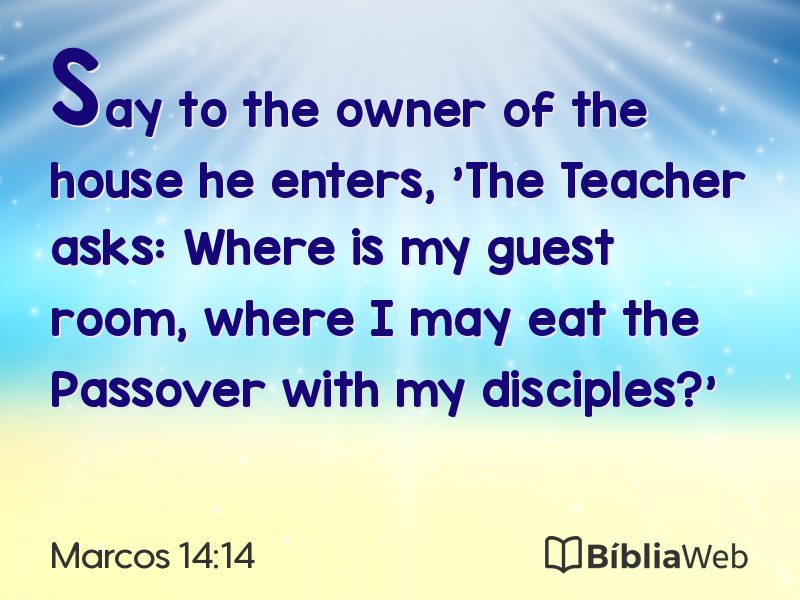 Marcos 14:14 em imagem para compartilhar
