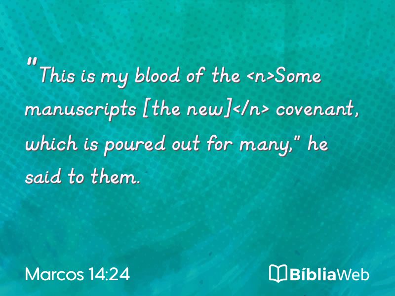 Marcos 14:24 em imagem para compartilhar