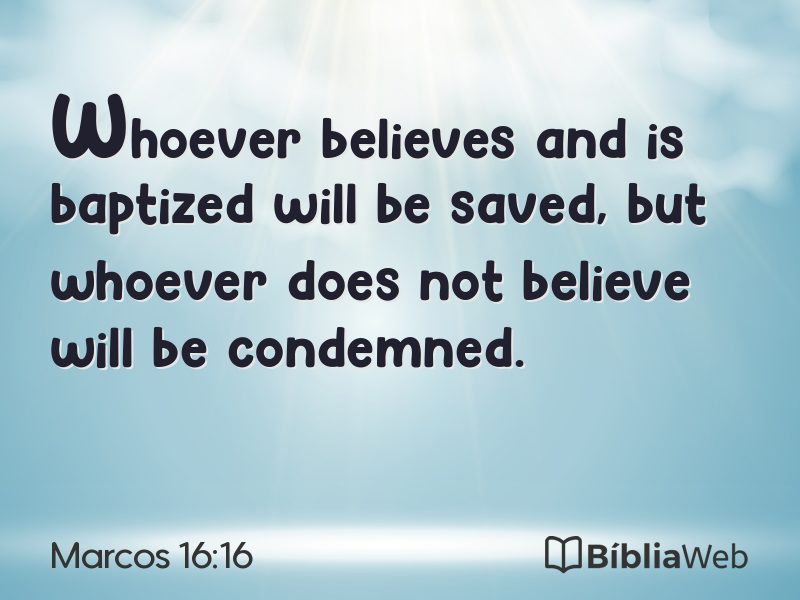 Marcos 16:16 em imagem para compartilhar