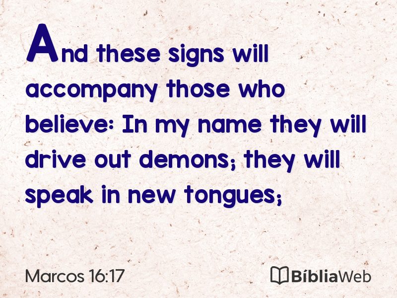 Marcos 16:17 em imagem para compartilhar