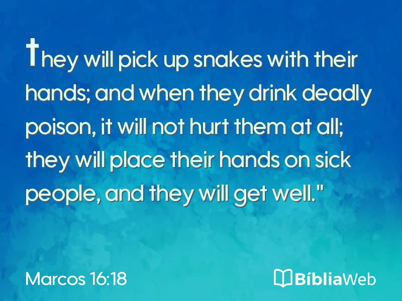 Marcos 16:18 em imagem para compartilhar