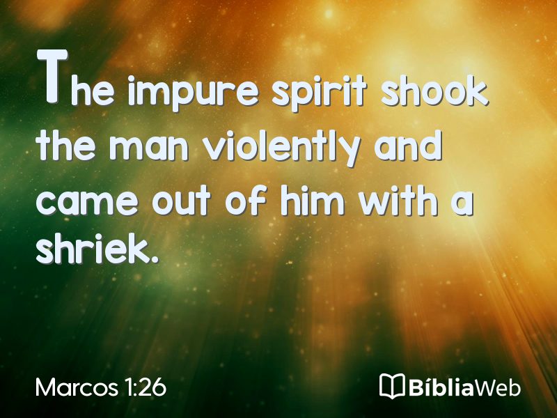 Marcos 1:26 em imagem para compartilhar
