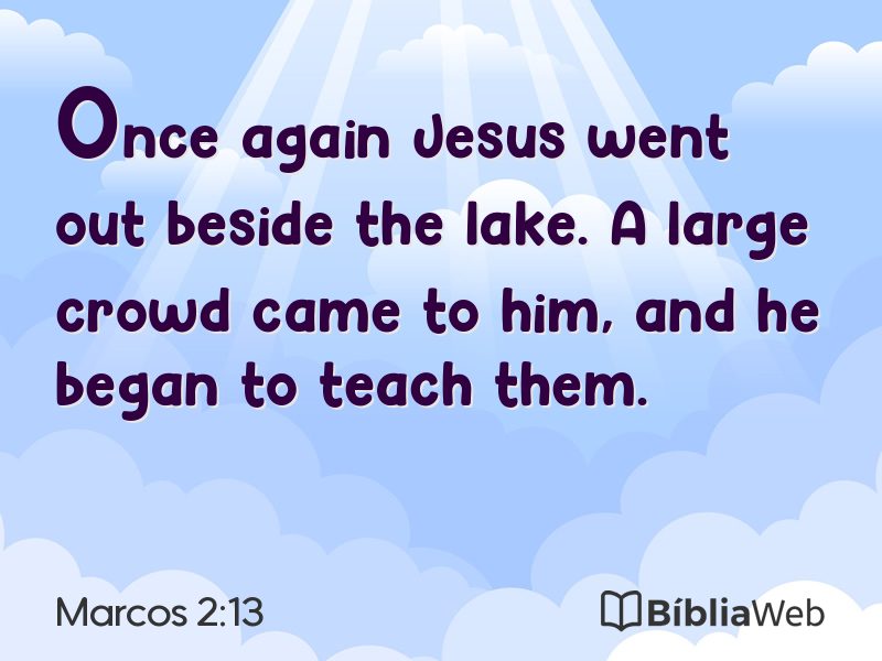 Marcos 2:13 em imagem para compartilhar