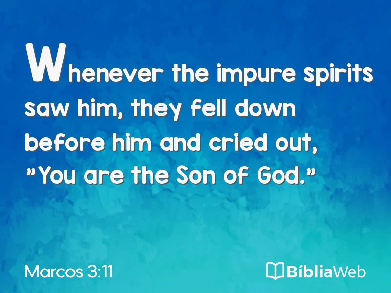 Marcos 3:11 em imagem para compartilhar