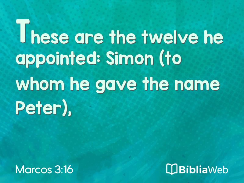 Marcos 3:16 em imagem para compartilhar