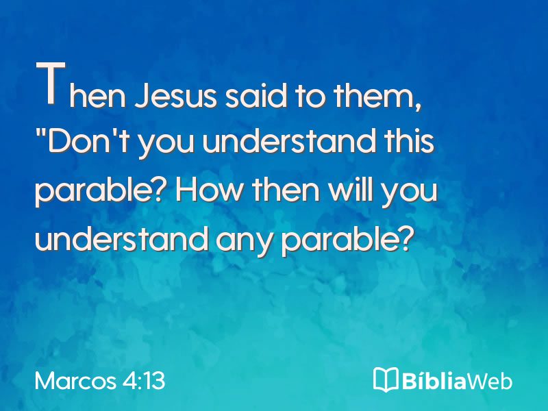Marcos 4:13 em imagem para compartilhar