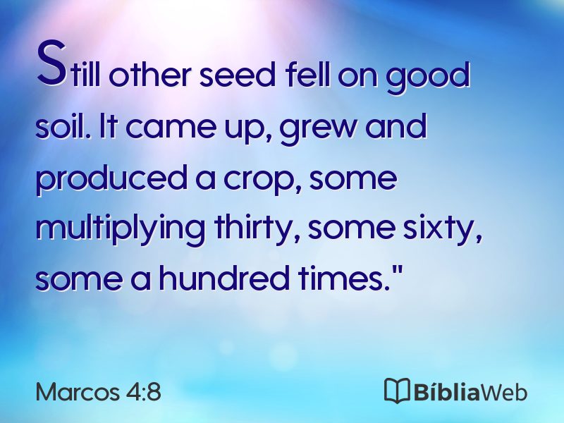 Marcos 4:8 em imagem para compartilhar