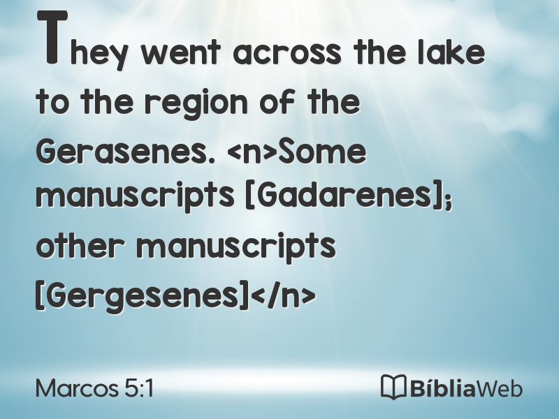 Marcos 5:1 em imagem para compartilhar
