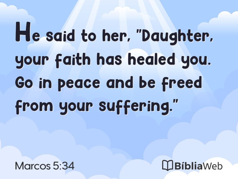 Marcos 5:34 em imagem para compartilhar