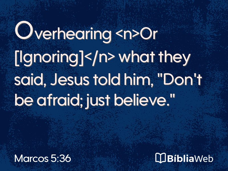 Marcos 5:36 em imagem para compartilhar