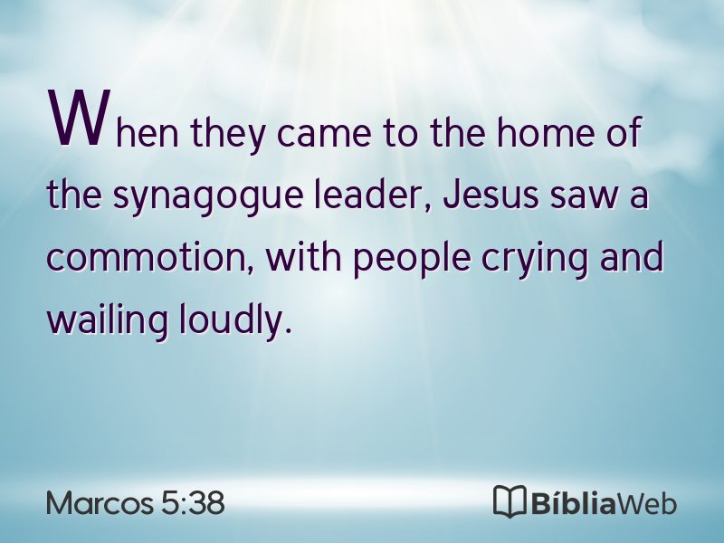 Marcos 5:38 em imagem para compartilhar