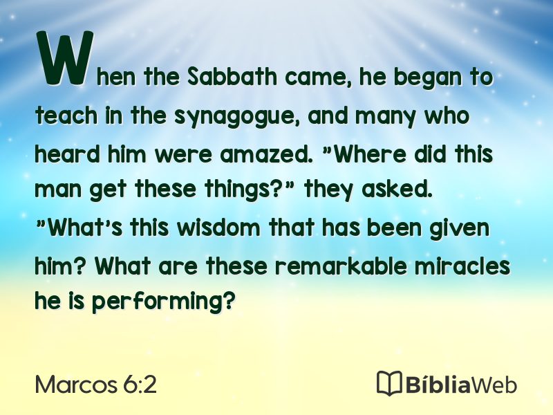 Marcos 6:2 em imagem para compartilhar