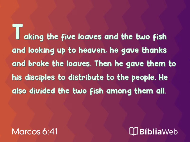 Marcos 6:41 em imagem para compartilhar