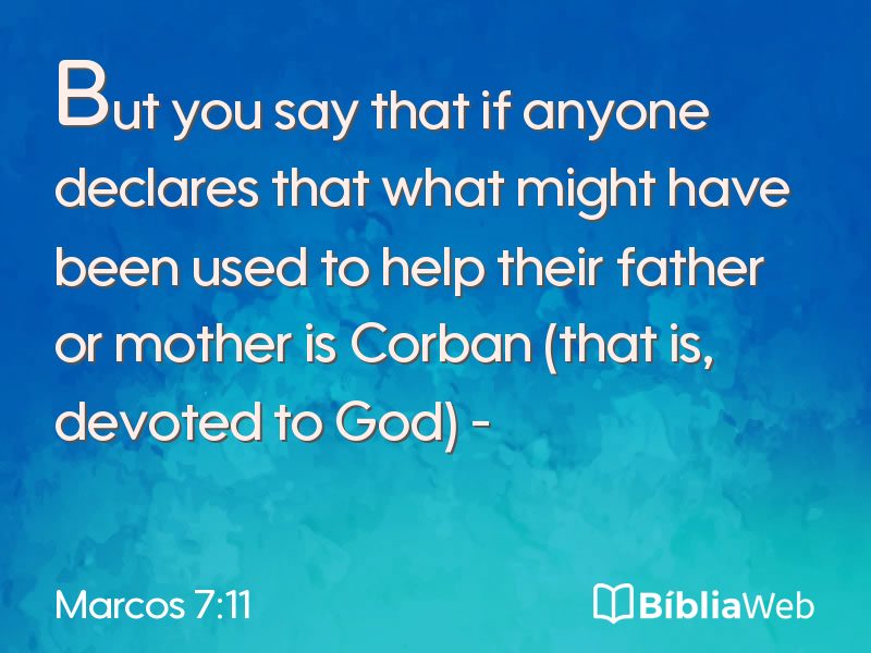 Marcos 7:11 em imagem para compartilhar