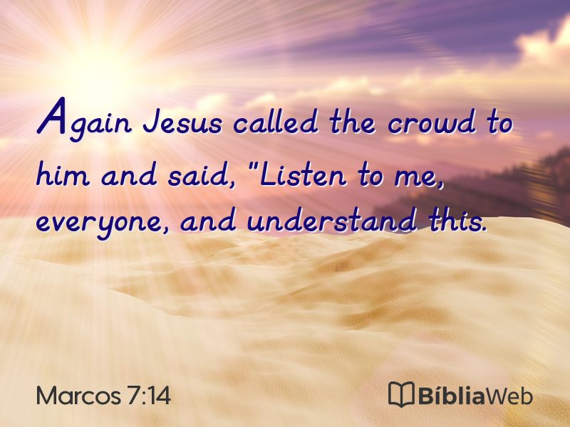 Marcos 7:14 em imagem para compartilhar