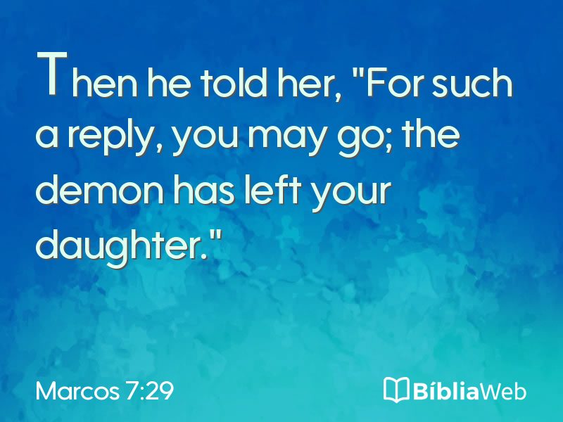 Marcos 7:29 em imagem para compartilhar