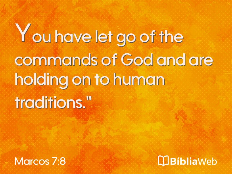 Marcos 7:8 em imagem para compartilhar