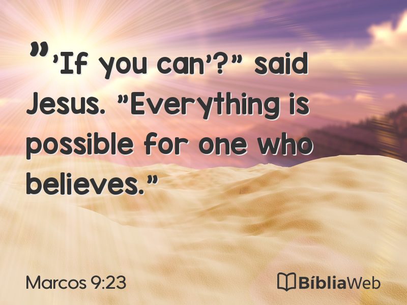 Marcos 9:23 em imagem para compartilhar