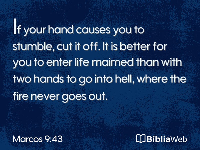 Marcos 9:43 em imagem para compartilhar