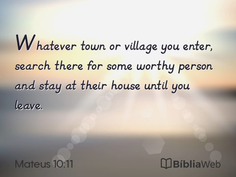 Mateus 10:11 em imagem para compartilhar