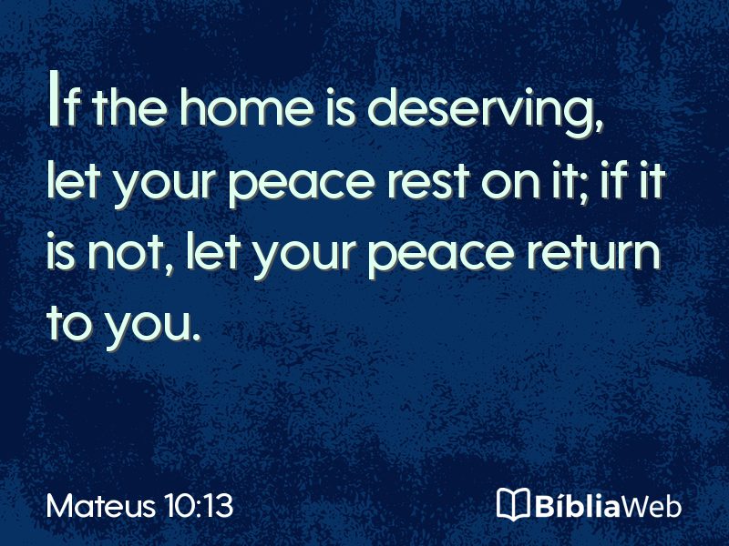 Mateus 10:13 em imagem para compartilhar