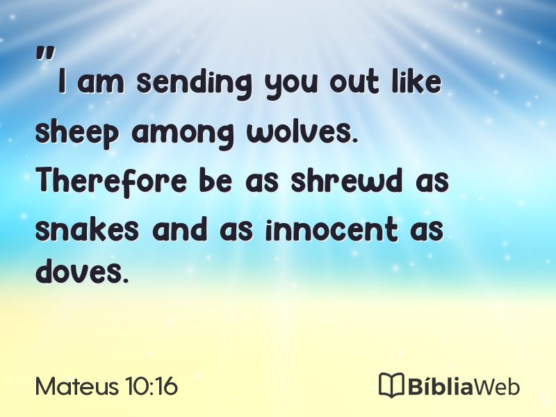 Mateus 10:16 em imagem para compartilhar