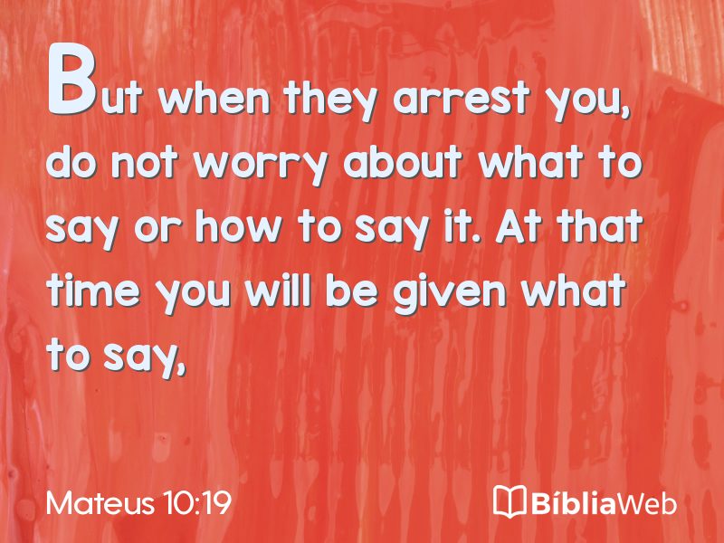 Mateus 10:19 em imagem para compartilhar