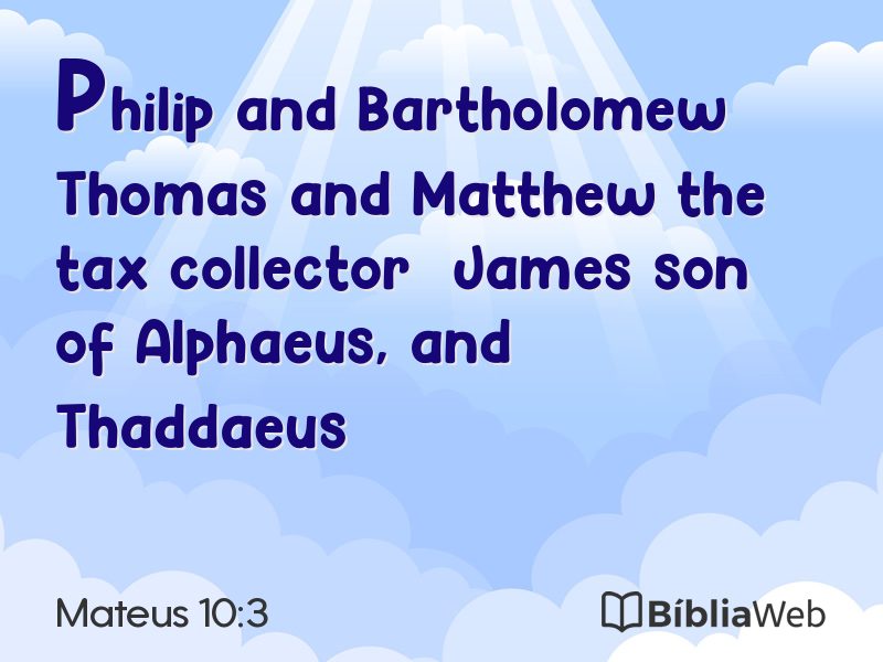 Mateus 10:3 em imagem para compartilhar