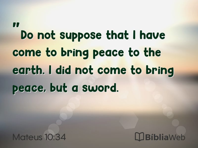 Mateus 10:34 em imagem para compartilhar