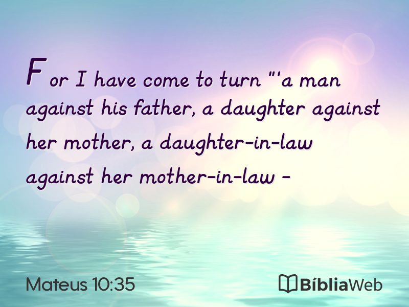 Mateus 10:35 em imagem para compartilhar