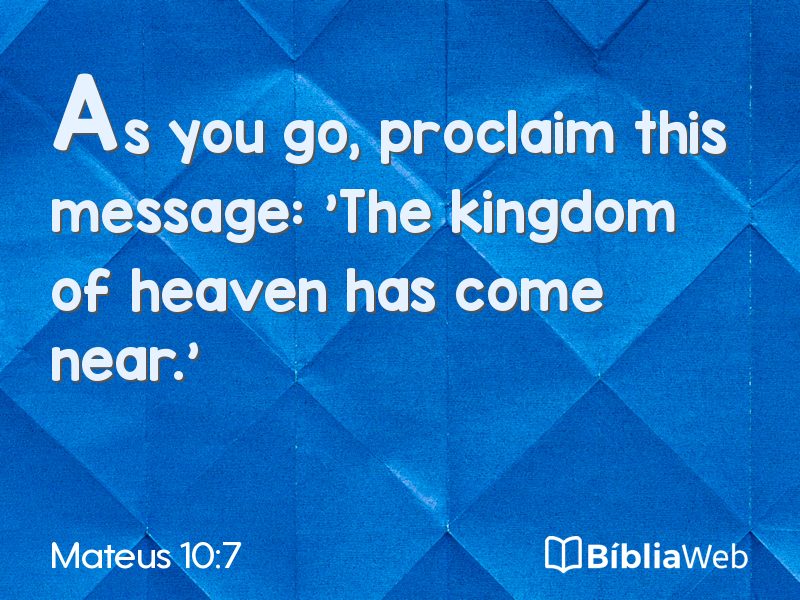 Mateus 10:7 em imagem para compartilhar