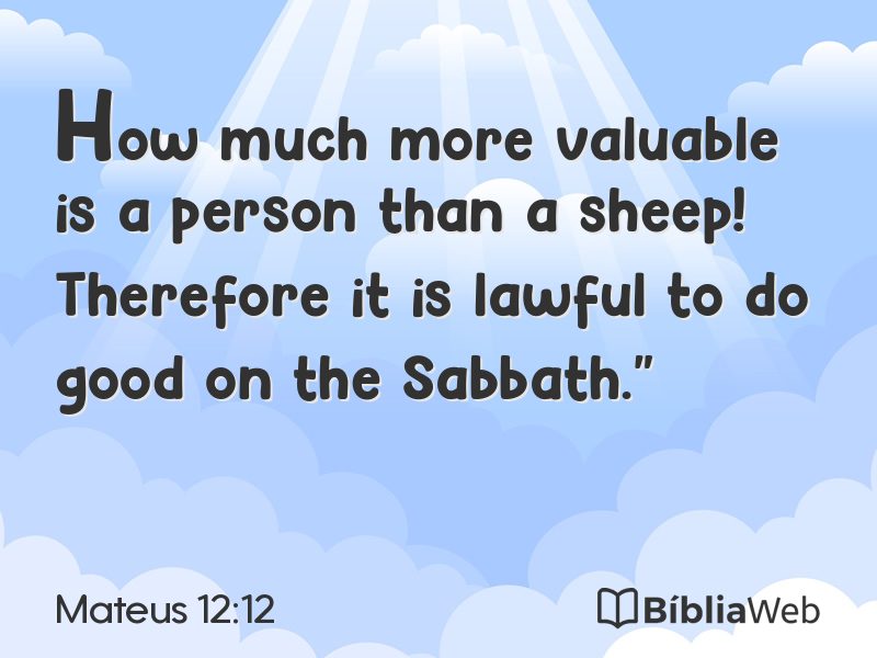Mateus 12:12 em imagem para compartilhar